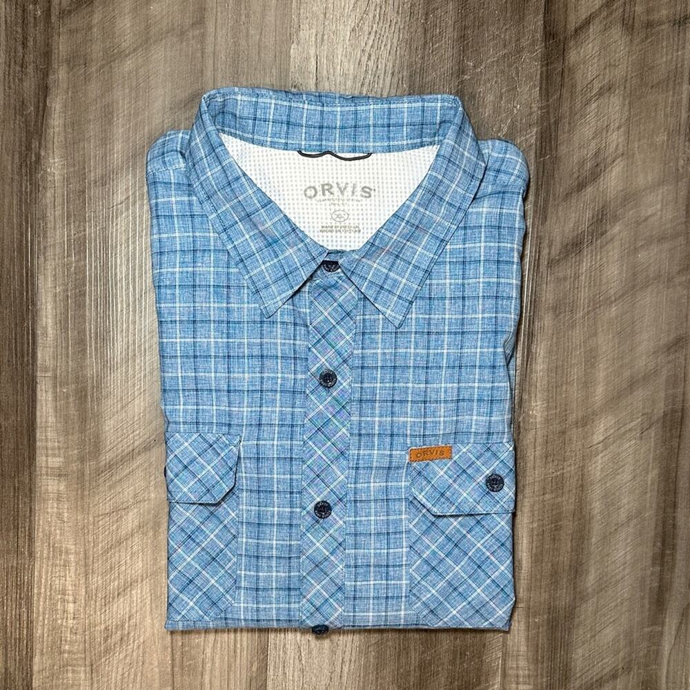 Orvis Performance Plaid Short Sleeve Button Down - XL
